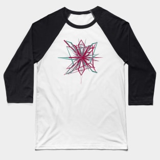 abstract 3d wire crystal flower Baseball T-Shirt